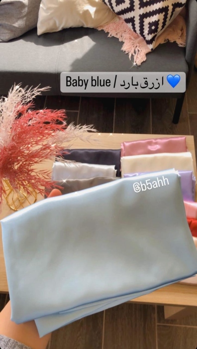 satin pillow case (1 pcs) - Baby Blue
 غطاء وسادة ساتان (قطعة واحدة) - ازرق بارد
